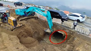 New Update Removing Dirt And A Few Concrete Drainage Pipes In the Foundation Out By Excavator [upl. by Elish]