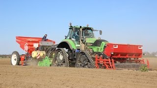 Potato Planting  Deutz Fahr Agrotron 7250 TTV on Soucy Tracks  Modern Farmers [upl. by Reahard309]