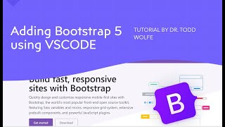 VSCode Tutorial Adding Bootstrap Version 5 to your web project [upl. by Mundford]