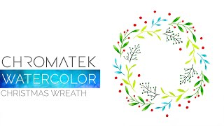 Watercolor Wreath Tutorial Using Watercolor Real Brush Pens by Chromatek With Printable Template [upl. by Junie]