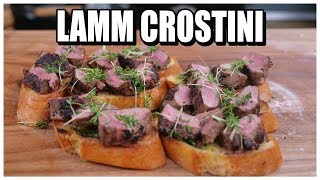 Lammlachse grillen  Lamm Crostini  Grillen mit der Plancha [upl. by Aislehc]