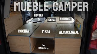 MUEBLE CAMPER  Como viajamos en nuestra mini furgo Camper  Berlingo Partner [upl. by Euphemie]