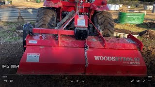 Rotary Tiller Woods 6040 Reverse Rotation Review and Demonstration [upl. by Alim]