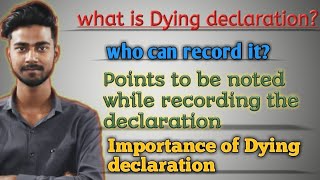 Dying declaration in hindi Section 32 1 Indian Evidence Act [upl. by Yldarb]