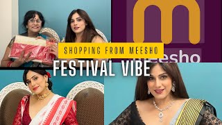 Meesho से की माँ की पसंद की शॉपिंग  festival season  Meesho sarees  sabse sasti saree [upl. by Tsenrae]