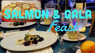 Pan Seared Garlic Butter Salmon by Day Gala Feast by Night Food Journey from Kitchen to Hosp Gala [upl. by Ylim]