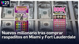 Nuevos millonario tras comprar raspaditos de la Lotería en Miami y Fort Lauderdale [upl. by Kalagher]