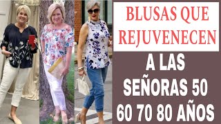 LAS MEJORES BLUSAS PARA SEÑORAS MÁS DE 50 AÑOS Y MÁS BLUSAS DE MODA MUJERES 60 70 80 AÑOS [upl. by Amalburga999]