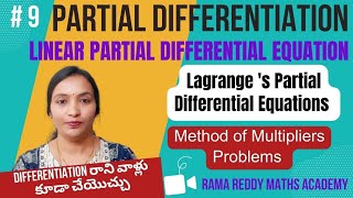 Lagranges Partial Differential Equations Using method of Multipliers problems [upl. by Rillis]