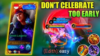 DONT CELEBRATE TOO EARLY  ENEMY SAID EASY OK LETS SEE😊🔥 TOP GLOBAL SUN BEST BUILD  MLBB [upl. by Ragen]