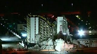 Raw Las Vegas Hotel Imploded [upl. by Yrol460]