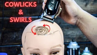 HOW TO CUT COWLICKS amp SWIRLS IN THE FRONT OF THE HAIR [upl. by Lorinda]