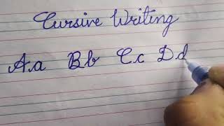 ABCD alphabets in cursivewriting l small and capital alphabet l kindergarten learning l lkg amp ukg [upl. by Myriam59]