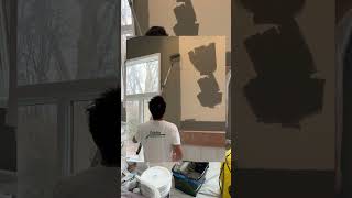 Painting An Accent Wall With Chelsea Gray HC168 by benjaminmoore [upl. by Orapma]