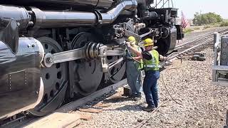 Big Boy Steam Crew Servicing Stop UP 4014  Hazen’ NV 07162024 [upl. by Forrester]