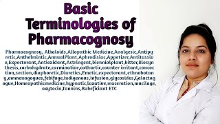 Basic Terminologies Of Pharmacognosy  Introduction of Pharmacognosy [upl. by Hgielsa]