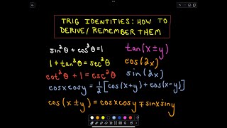 ❖ Trigonometric Identities How to Derive  Remember Them  Part 3 of 3 ❖ [upl. by Jorin]