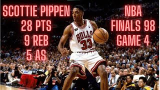 Scottie Pippen Highlights 28 PTS 9 REB 5 AS NBA Finals 1998 Game 4 Utah Jazz vs Chicago Bulls [upl. by Adihsar]