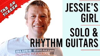 Jessies Girl  Guitar Solo and Rhythm Guitar Lesson Rick Springfield [upl. by Llehsram449]