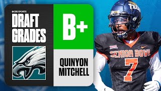 2024 NFL Draft Grades Eagles select Quinyon Mitchell No 22 Overall  CBS Sports [upl. by Ycnan313]