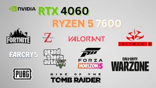 RTX 4060RYZEN 5 7600  Test in 10 Games rtx4060 ryzen57600 [upl. by Pandolfi554]