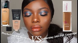 Maybelline Fit Me Foundation VS Superstay Full Coverage  Drugstore Foundation Review [upl. by Twitt488]