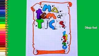 como dibujar caratula de matematicas fácil [upl. by Yeliak867]