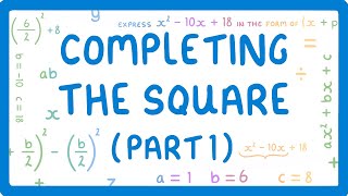 GCSE Maths  How to Factorise Quadratics by Completing the Square Part 1  Factorise When a1 52 [upl. by Israel]