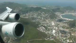 St Maarten KLM Boeing 747 take off onboard 1080p [upl. by Ameehs]