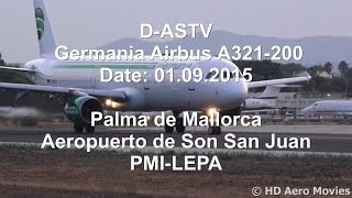 DASTV Germania Airbus A321200 TAKE OFF PMI Palma de Mallorca 1080p [upl. by Hatfield]