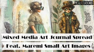 Maremi Small Art Industrial Mixed Media Art Journal Spread  Trust The Process [upl. by Ttenneb352]