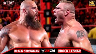 Brock Lesnar vs Braun Strowman  Extreme Rules  WRESTLEMANIA 39 DAY  WWE August 82024 4K60FPS [upl. by Ludwig919]