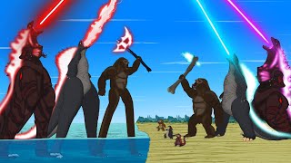 TEAM GODZILLA amp KONG vs TEAM GODZILLA LONG LEGS MONSTERS Who is The King of Monster FUNNY CARTOON [upl. by Sadick]