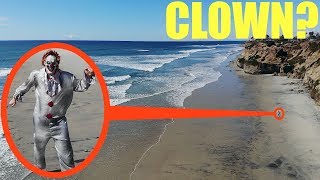 you wont believe what my drone caught on camera at clown state beach  scary killer clown sighting [upl. by Annia]