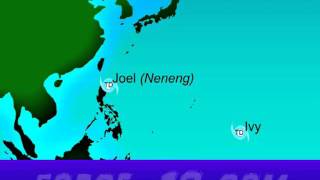 1991 West Pacific Typhoon Season Animation [upl. by Pich]