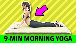 9Minute Morning Yoga Workout  Stretch and Strength [upl. by Iggam]