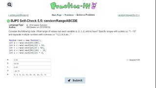 Java Practice It  55 randomRangeABCDE  random basics [upl. by Ahsahtan]