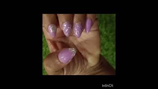 Saree matching and design silver line nail art [upl. by Maxa]