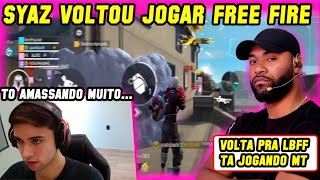 CAMPEAO DA LBFF PELO FLUXO SYAZ VOLTOU AO FREE FIRE AMASSANDO NO CS COM O GURAS [upl. by Haimirej]