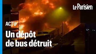 Violences après la mort de Nahel  douze bus incendiés dans la nuit à Aubervilliers [upl. by Einitsed925]