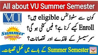 VU Summer Semester 2024  All about Summer Semester in Virtual University  RulesExamFee Structure [upl. by Amelus508]