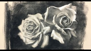 ZIMOU TAN  ART  How to draw flowers with toned paper [upl. by Irt657]