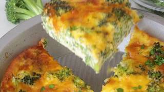 Crustless Broccoli Cheddar Quiche Recipe [upl. by Nimesh]