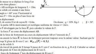 Exercice 3 Le travail et la puissance dune force Benejma Mustapha education 1bac [upl. by Anigue]