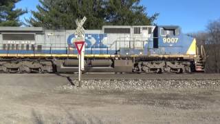 CSX 5446 amp 9010 Mixed freight w helpers 8781 amp 9007 mance curve mance pa [upl. by Chandless]