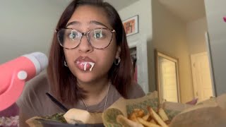 Wingstop asmr asmr asmreating mukbang wingstop [upl. by Osithe]