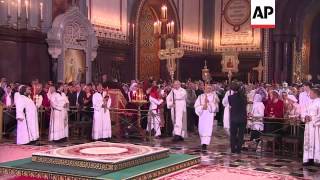 Russian Orthodox Christians celebrate Easter at Midnight Mass [upl. by Annaig945]