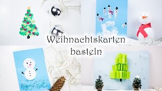 Basteln mit Kindern 5 Ideen für Weihnachtskarten  MamaKreativ [upl. by Tommy13]