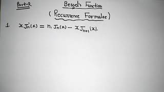 Bessels function  Recurrence formula [upl. by Nyrat]