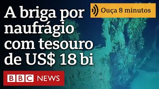 O navio afundado com tesouro de US 18 bi que é alvo de disputa entre Colômbia Espanha e indígenas [upl. by Beutner148]